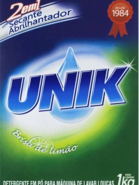 Detergente Pó para Máquina de Lavar Louças Brisa de Limão Unik Caixa 1kg 
