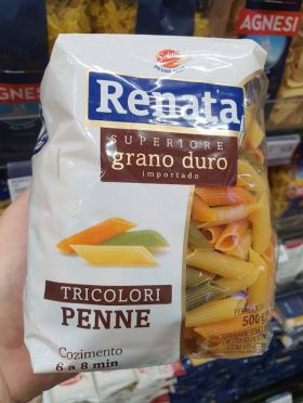 Macarrão Renata Superiore Gran Duro Importado Tricolori Penne 500gr