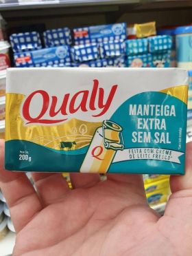 Manteiga Extra Sem Sal Qualy Feita Com Creme de Leite Fresco 200gr
