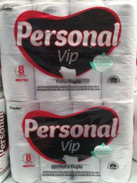 Papel Higiênico Personal Vip Neutro Folha Dupla 08 rolos de 30mt